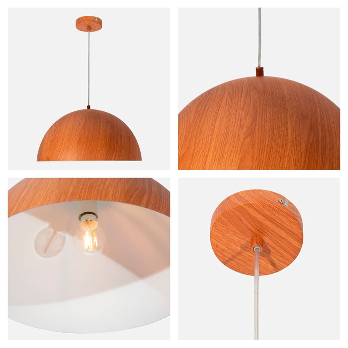 Lámpara Colgante Madera Oscuro E27 60w 1 Luz