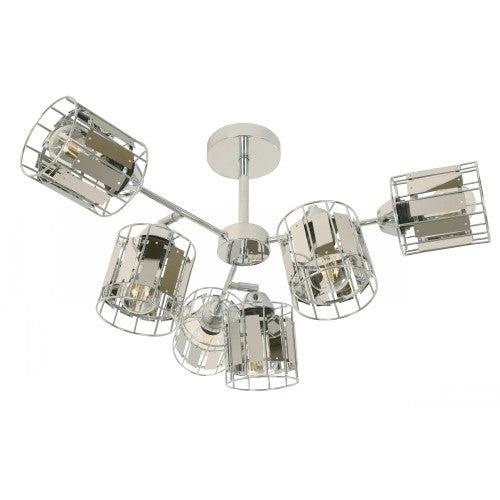 Lámpara Techo Cromo 6L E27 60W