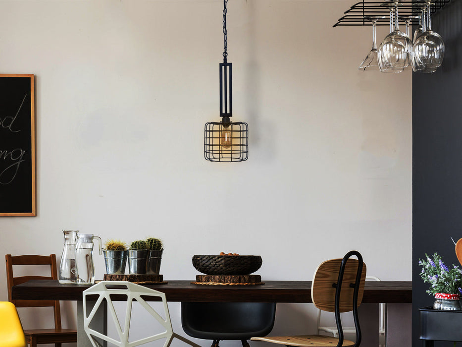 Lámpara Colgante Lumicentro Color Negro Mate de 1 Luz