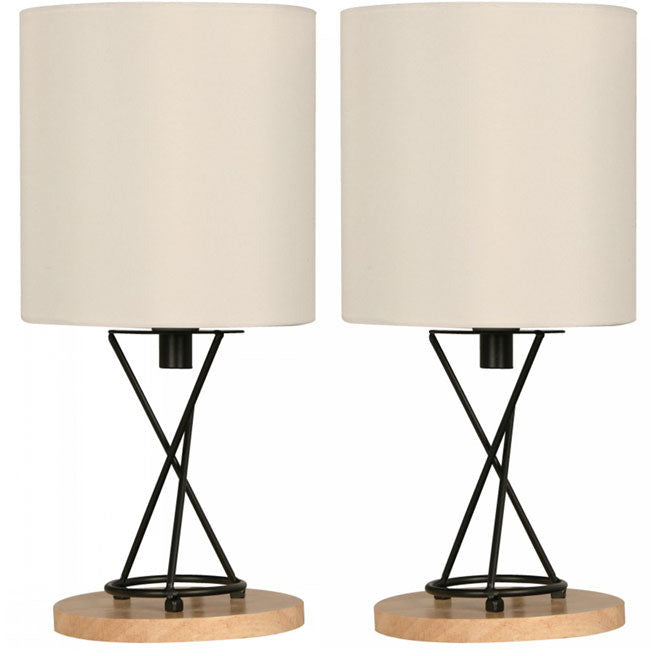 LAMP. MESA NEGRO 1L E27 40W 2 PIEZAS