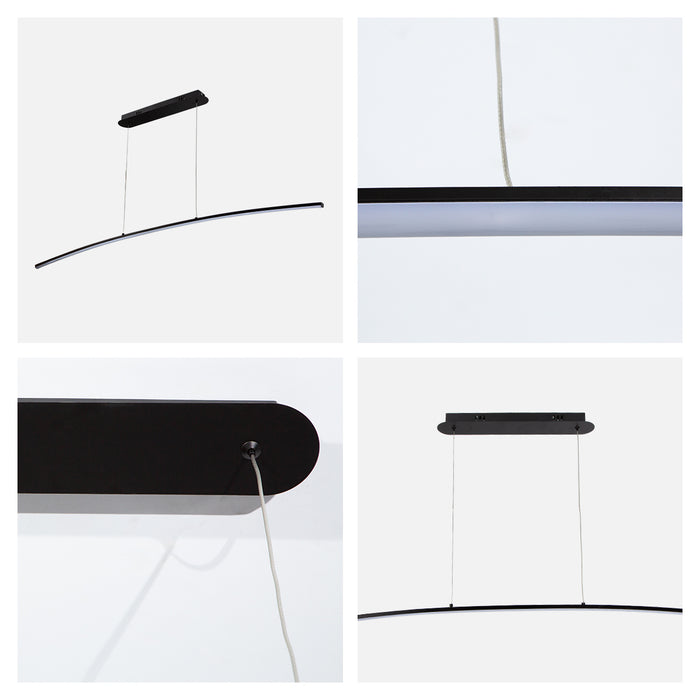 Lámpara colgante LED 4000K, acabado negro mate, 18W 1100 lm