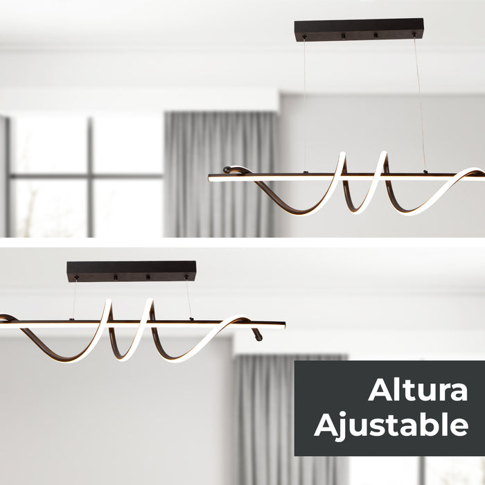 Lámpara LED colgante, acabado negro mate, 20W, 3000K