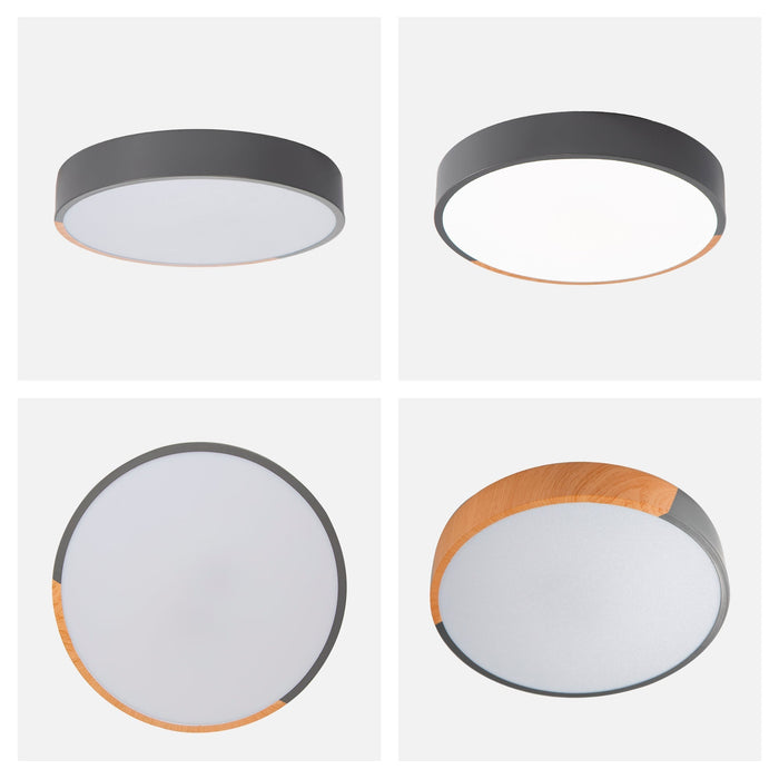 Lámpara de Techo  Empotrable LED 18W Madera Rústica Clara