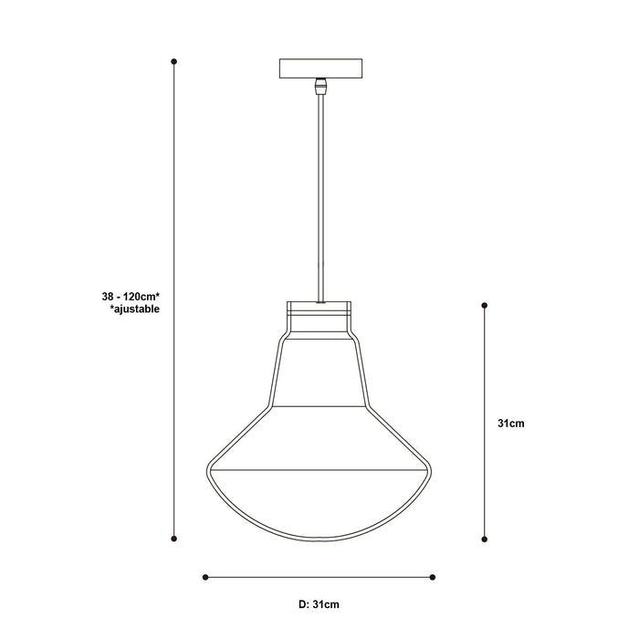 Lámpara Colgante Inlite Acabado Negro 60 W de 1 Luz
