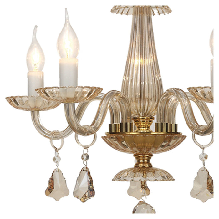 Lámpara Colgante Lumicentro Candelabro Color Dorado de 5 Luces