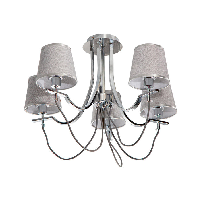 Lámpara de Techo Modern Luxe Plateada E14 40w 5 Luces