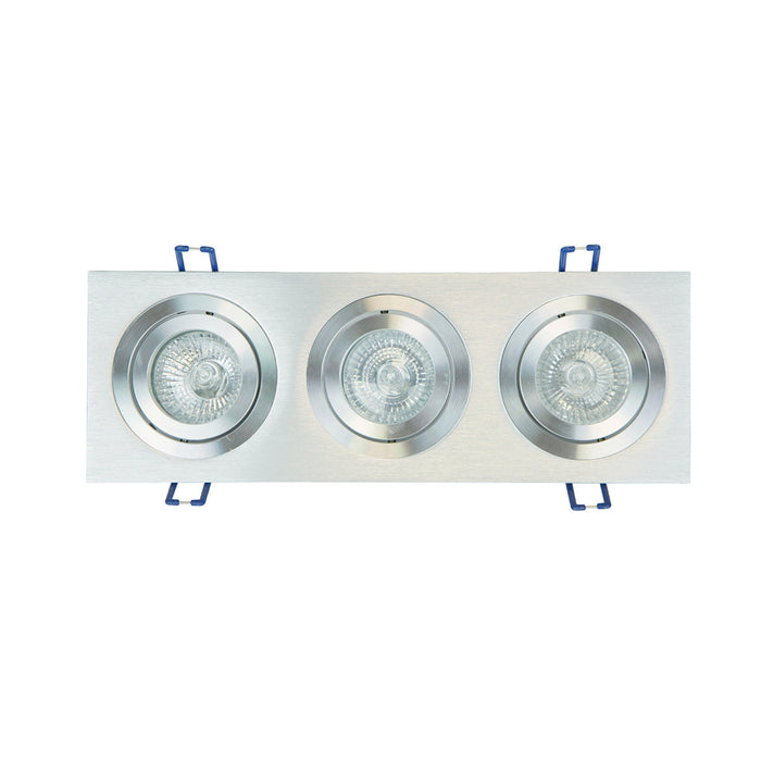 Kit 3 Bases Empotrable Mr16 Plata 50w para 3 Luces