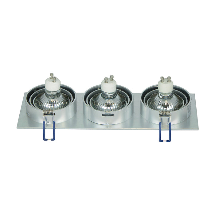Kit 3 Bases Empotrable Mr16 Plata 50w para 3 Luces