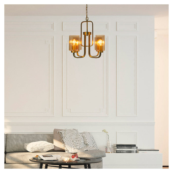 Lámpara Empotrable Color Oro 60 W de 4 luces