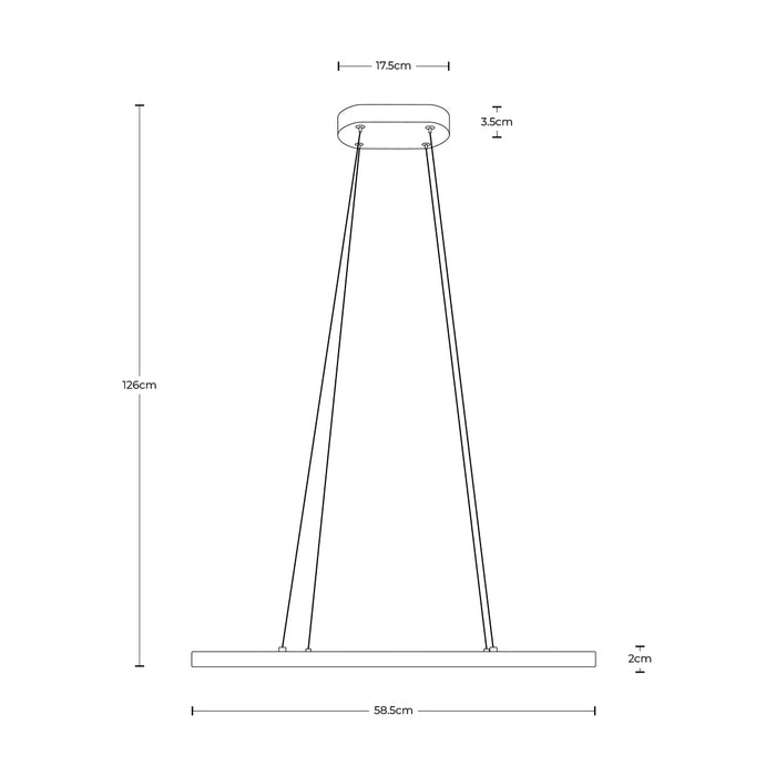 Lámpara colgante LED 3000K, acabado negro, 24W