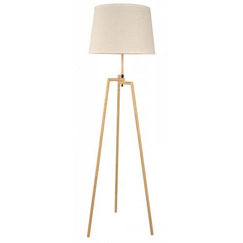 Lámpara Pie Madera Clara 1L E27 60W