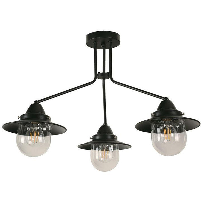 Lámpara Techo Negro 3L E27 40W