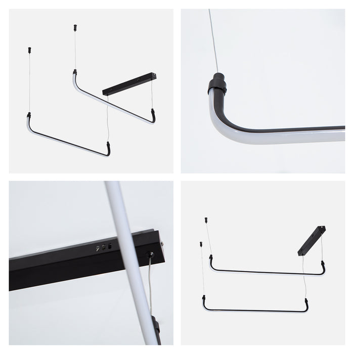 Lámpara colgante LED 3000K, acabado negro mate, 24W, 1320 lm