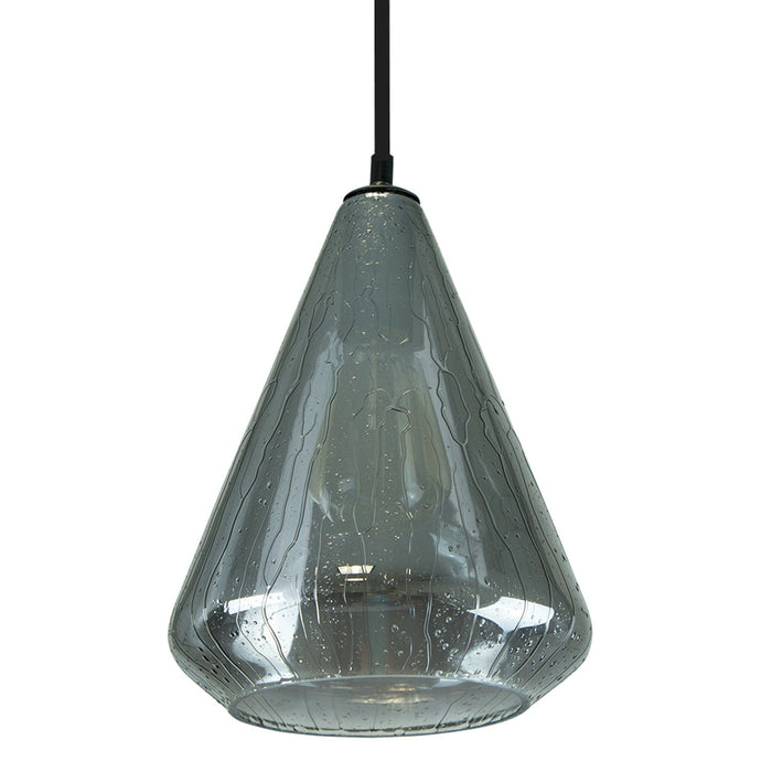 Lámpara Colgante Moderna Negro E27 40w 1 Luz Smokey Gray / Electro Plate