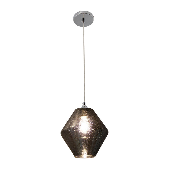 Lámpara Colgante Moderna Cromo y Ahumado 40 W de 1 Luz