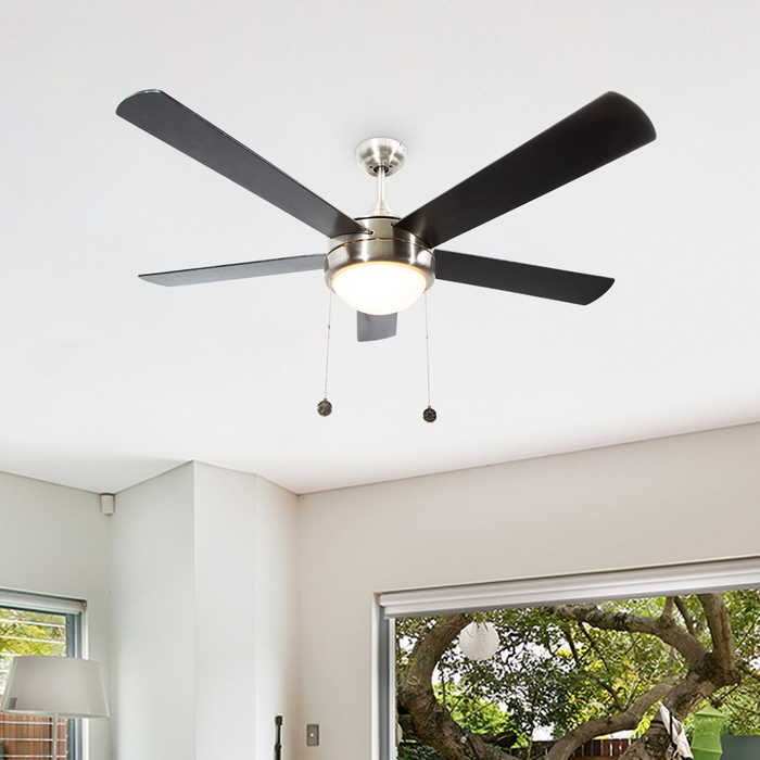 Ventilador de Techo 52" Níquel Satinado 2 luces 40W E27