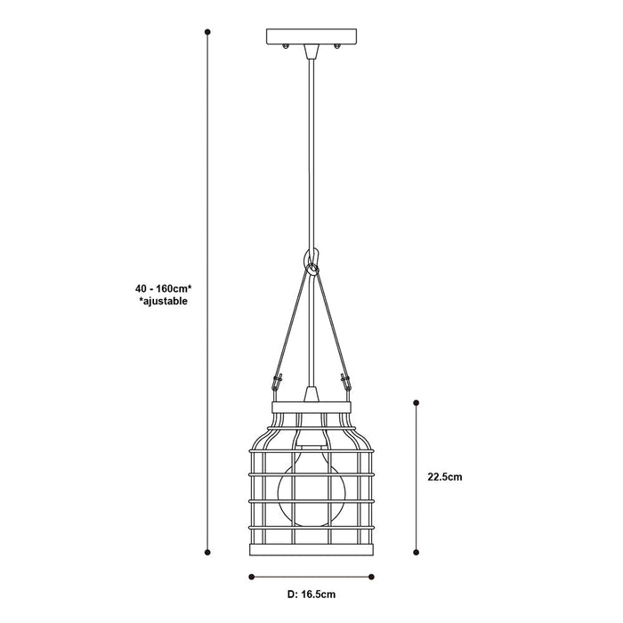 Lámpara Colgante Inlite Pantalla de Acero Color Negro de 1 Luz