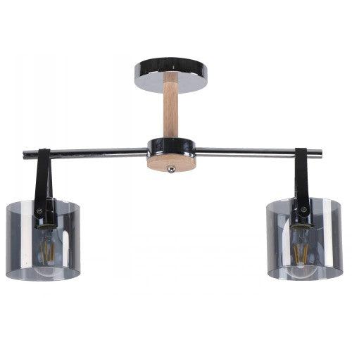 Lámpara Techo Cromo 2L E27 40W