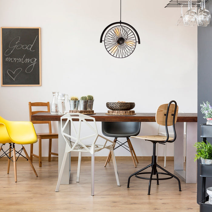 Lámpara Colgante  Negro Mate 40W E27 3 Luces