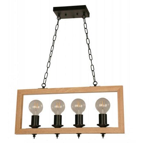Lámpara Colgante Negro 4L E27 40W