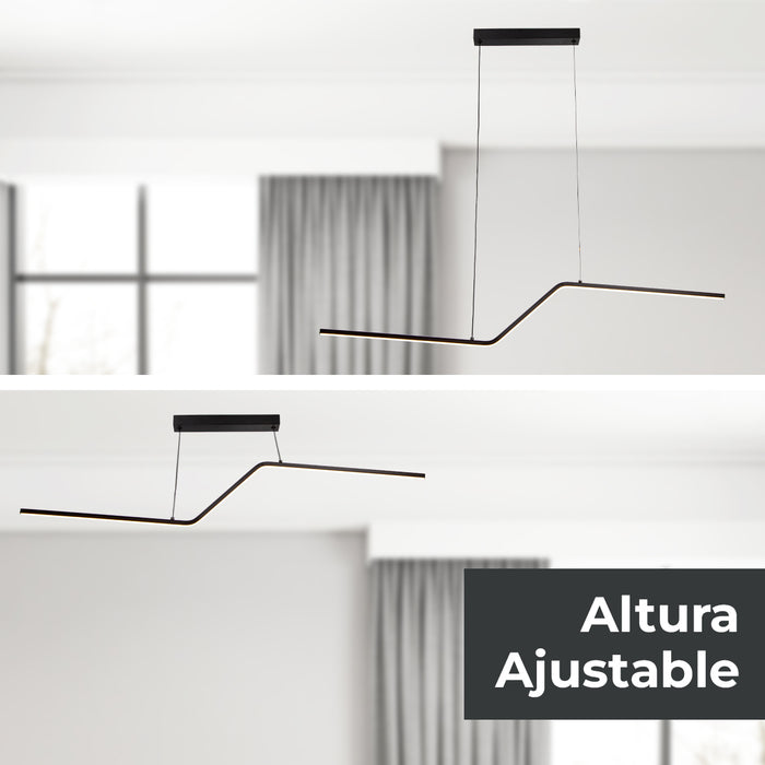 Lámpara colgante LED 3000K, acabado negro mate, 15W 900 lm