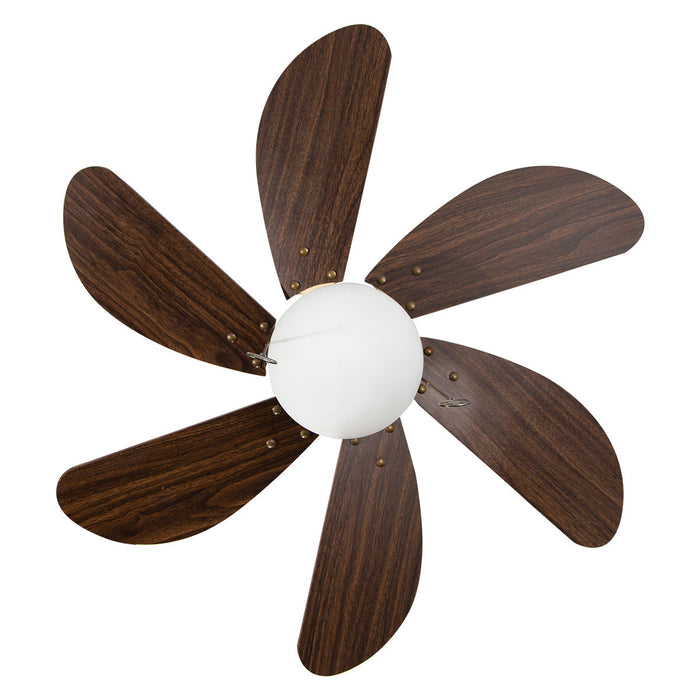 Ventilador Techo 32" Artfan Bronce Antiguo 1 Luz 60W E27