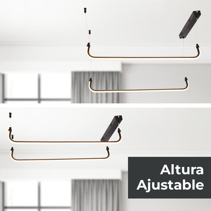 Lámpara colgante LED 3000K, acabado negro mate, 24W, 1320 lm