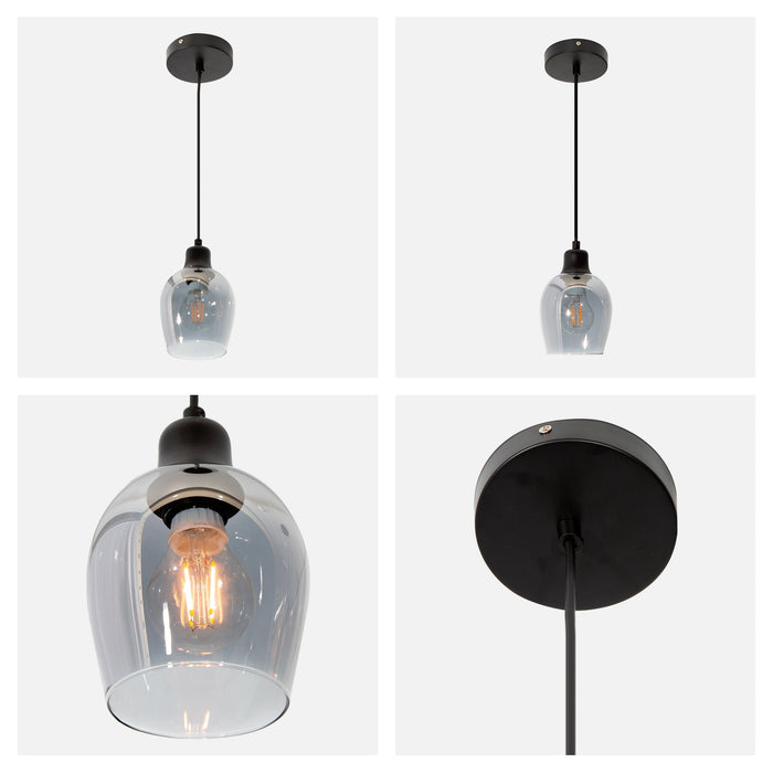 Lámpara Colgante Moderna Acabado en Negro Socket E27 40w 1 Luz