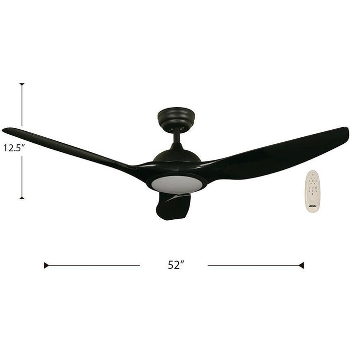 VENTILADOR LED TECHO 52" NEGRO 18W 3000/4000/6000K 100-240V (INTELIGENTE)