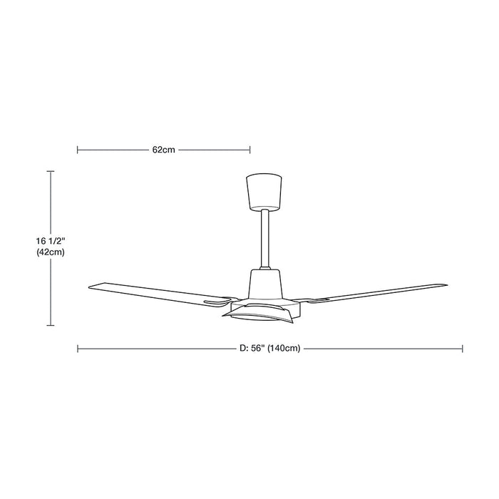 Ventilador De Techo Industrial 56 3 Aspas Blanco