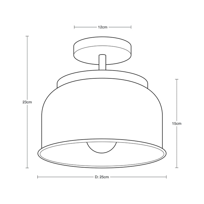 Lámpara de Techo Vintage Blanco Mate Oro 40W E27 1 Luz