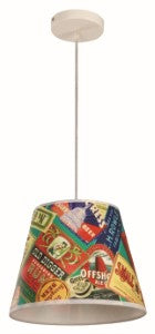Lámpara Colgante Inlite Blanco con Estampado 1 Luz E27