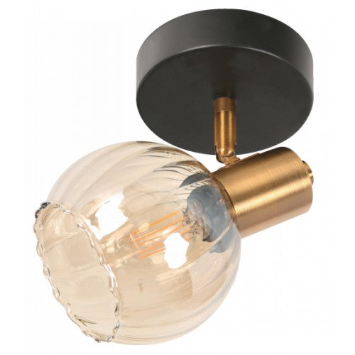 LAMP. TECHO REFLECTORA NEGRO+BRONCE DORADO 1L E14 40W