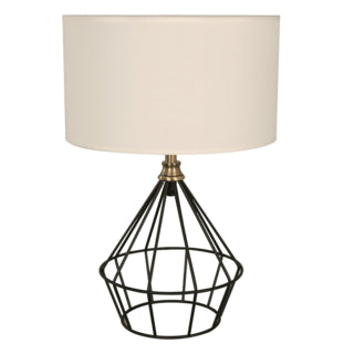 Lámpara de Mesa Geométrica Negro & Bronce 60w E27 1 Luz