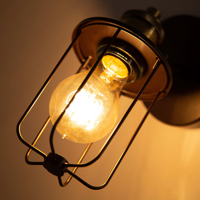 Lámpara de Pared Negro Oscuro Vanity de Baño 40w T45 1 Luz