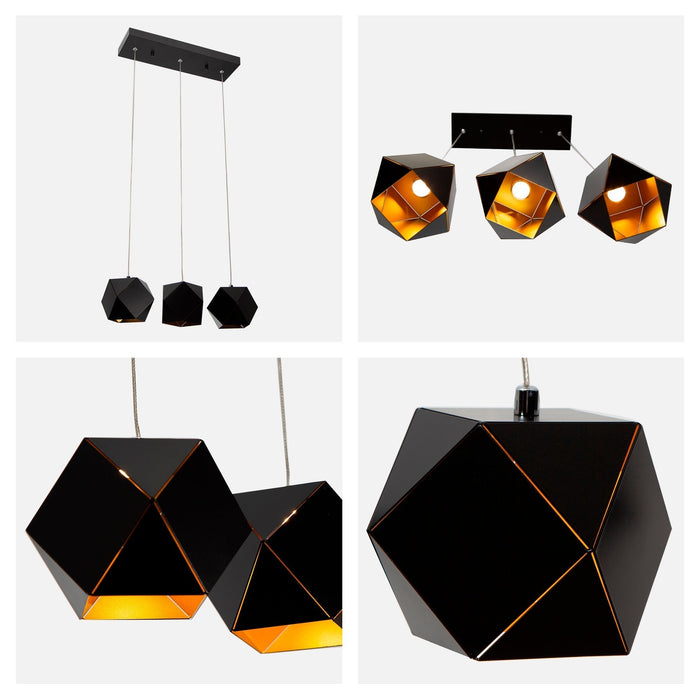 Lámpara Colgante LED Moderno Negro Luz Cálida  12w