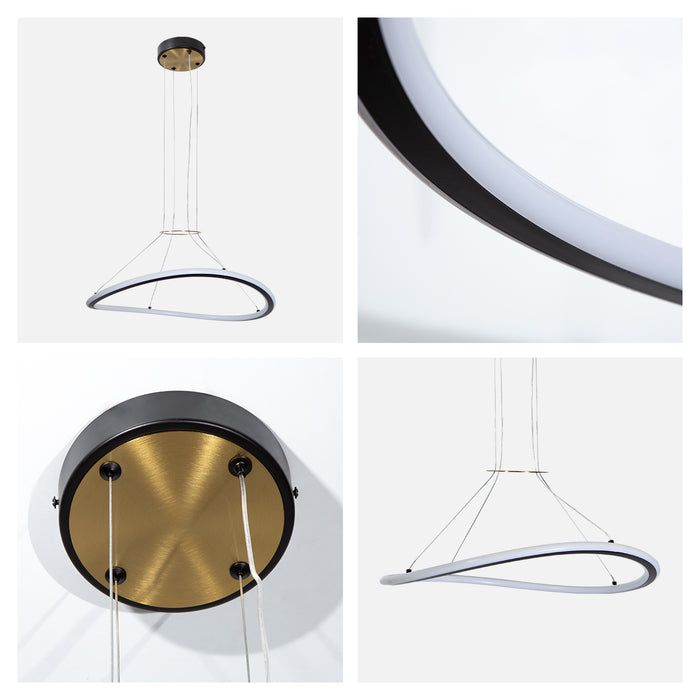 Lámpara colgante LED 3000K, acabado negro mate, 42W 2520 lm