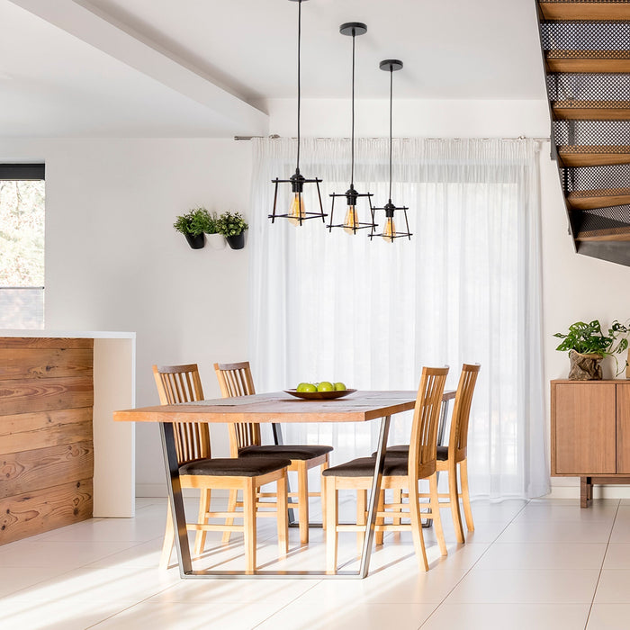 Lámpara Colgante Moderno Negro 60w E27 1 Luz