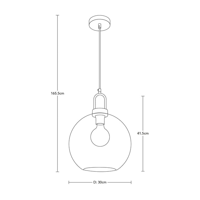 Lámpara Colgante Moderna Negro y Bronce Socket E27 60w 1 Luz
