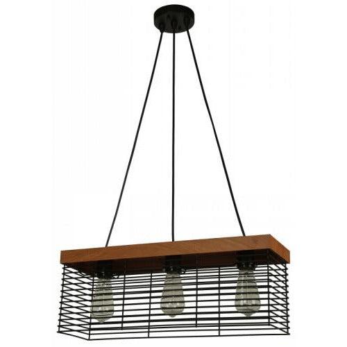 Lámpara Colgante Negro 3L E26 60W