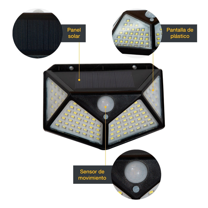 Lámpara Solar Jardín Sensor Exterior 2 Piezas Y 3 Modos