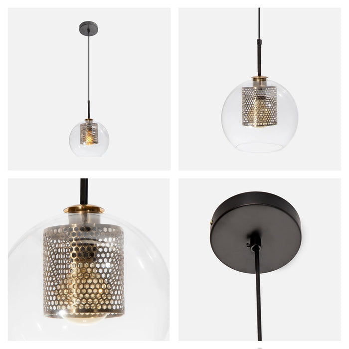 Lámpara Colgante Opulent Lights Negro Dorado E27 40w 1 Luz