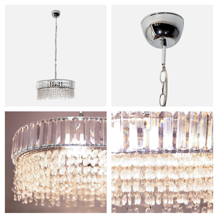 Lámpara Colgante Moderno Cromo 60w E27 3 Luces