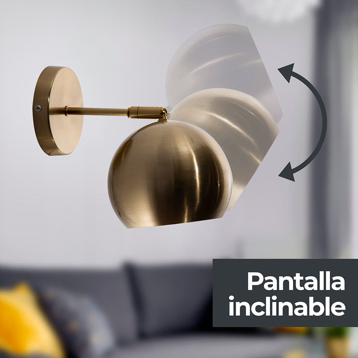 Lámpara de Pared Latón Vanity de Baño 40w E27 1 Luz