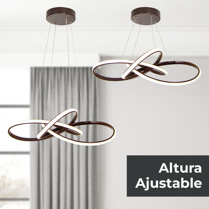Lámpara Colgante LED, Acabado marrón oscuro, 30W