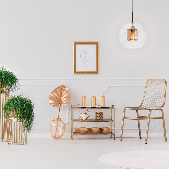 Lámpara Colgante Opulent Lights Negro Dorado E27 40w 1 Luz