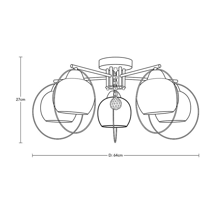 Lámpara de Techo Contemporary Clean Blanco E27 40w 5 Luces