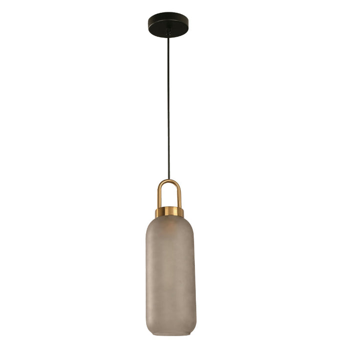 LAMP. COLGANTE NEGRO+BRONCE 1L E27 40W