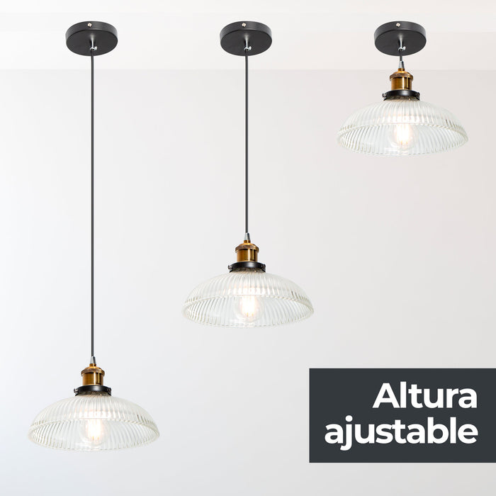 Lámpara Colgante Acabado en Negro Socket E27 60w 1 Luz