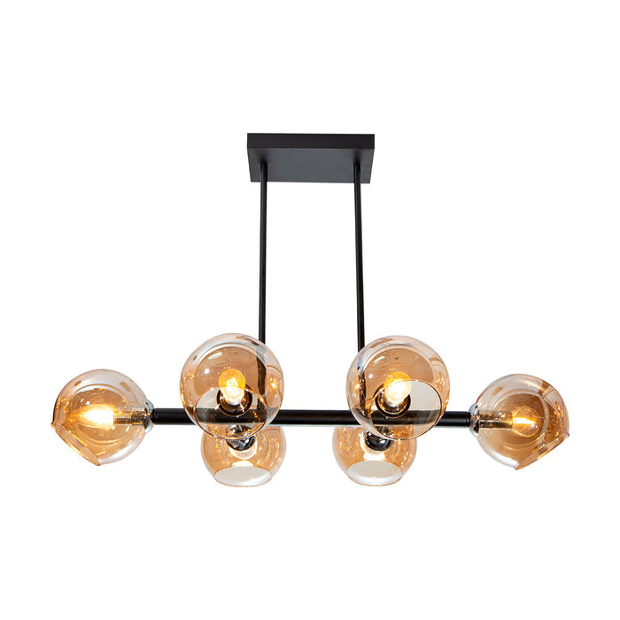 Lámpara de Techo Sputnik Negro Mate Ambar E14 40w 6 Luces